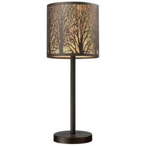 Avery Classic Table Lamp ES Aged Bronze Laser Cut Round