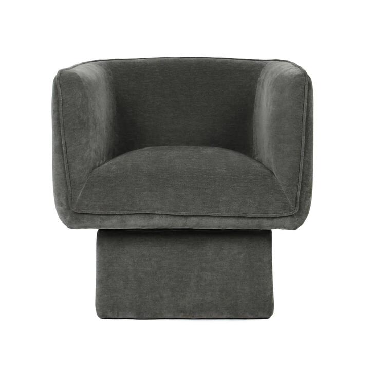 Avis Chenille Fabric Swivel Occasional Lounge Accent Relaxing ArmChair Olive