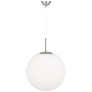 Bally Modern Pendant Hanging Lamp Light Glass Metal Opal Matt Nickel