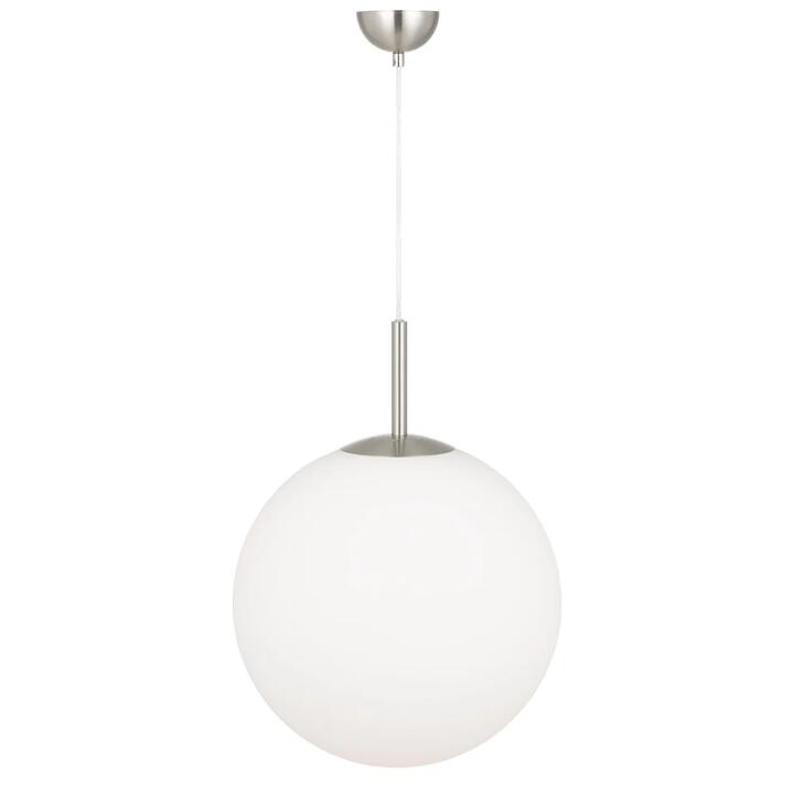 Bally Modern Pendant Hanging Lamp Light Glass Metal Opal Matt Nickel