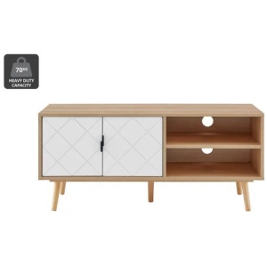 Banbury Entertainment Unit TV Stand Storage Cabinet 110cm - White/Oak