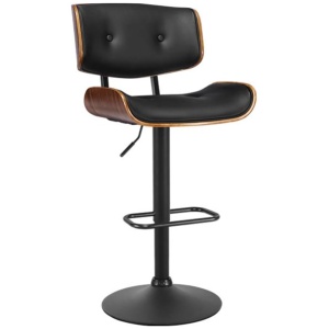 Bar Stools Gas Lift Leather All Black