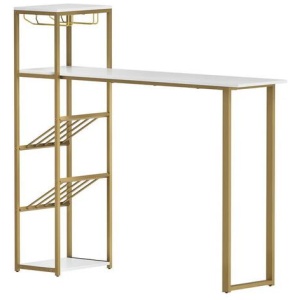 Bar Table Dining Storage Shelf Wine Rack Home Kitchen Office Desk Gold