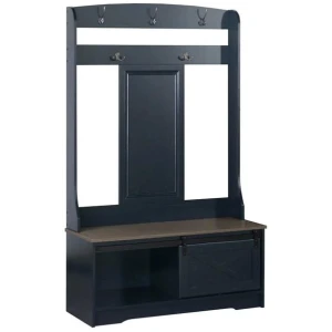 Barndoor Large Modern Coat Rack Hall Tree Shoe Rack Cabinet - Antique Black