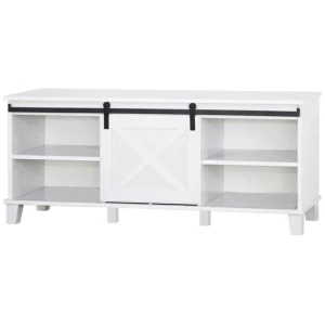 Barndoor Lowline Modern Wooden Entertainment Unit TV Stand - White