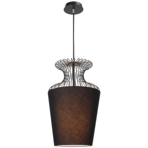 Barnes Modern Rustic Hourglass Pendant Light Lamp Fabric Shade - Black
