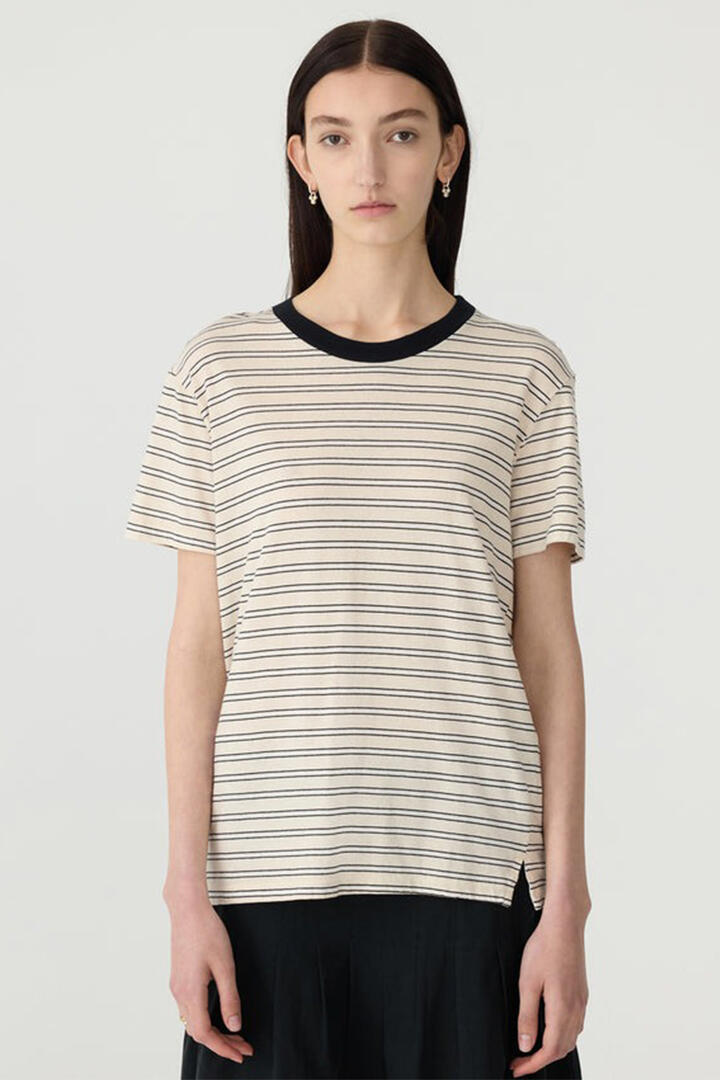 Bassike Stripe Classic T.Shirt Black/White/Undyed