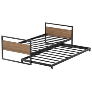 Bed Frame 2x Single Size Metal Trundle Daybed DEAN