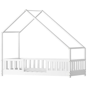 Bed Frame Wooden Kids House Single Frame White PAVO