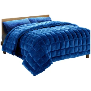 Bedding Faux Mink Quilt Comforter Duvet Doona Winter Throw Blanket Teal Queen