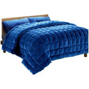 Bedding Faux Mink Quilt Comforter Winter Weighted Throw Blanket Teal King