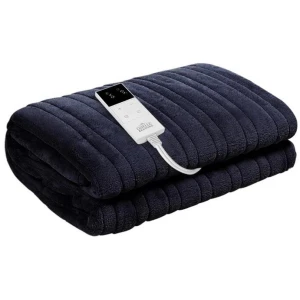 Bedding Heated Electric Throw Rug Fleece Sunggle Blanket Washable Charcoal