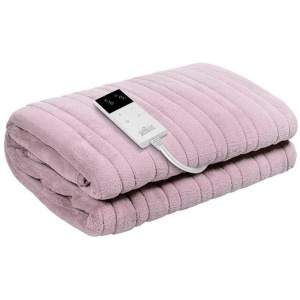 Bedding Heated Electric Throw Rug Fleece Sunggle Blanket Washable Pink