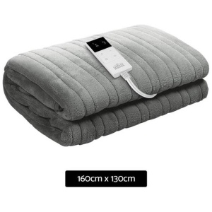 Bedding Heated Electric Throw Rug Fleece Sunggle Blanket Washable Silver