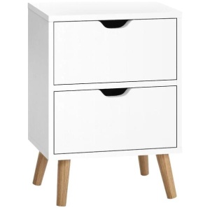 Bedside Tables Drawers Side Table Nightstand White Storage Cabinet Wood