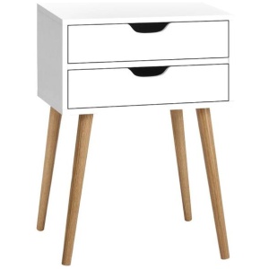 Bedside Tables Drawers Side Table Nightstand Wood Storage Cabinet White