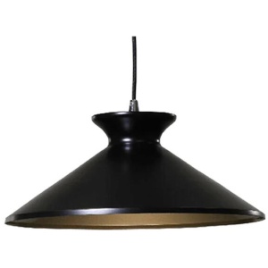 Belina Classic Metal Cone Cord Drop Pendant Light Lamp - Matte Black Gold Inside