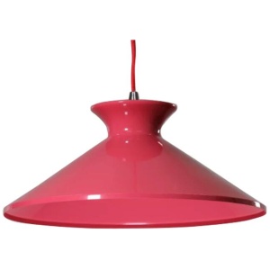 Belina Classic Metal Cone Cord Drop Pendant Light Lamp - Rose Red