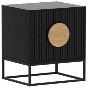 Belmonte Fluted Bedside Table in Black