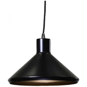 Benson Classic Metal Cone Cord Drop Pendant Light Lamp - Matte Black Gold Inside