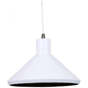 Benson Classic Metal Cone Cord Drop Pendant Light Lamp - Matte White Gold Inside