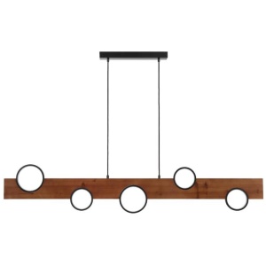 Bergen Contemporary Pendant Hanging Lamp Light Wood Black Walnut Wood Tones