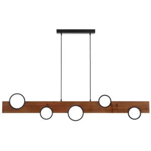 Bergen Contemporary Pendant Hanging Lamp Light Wood Black Walnut Wood Tones