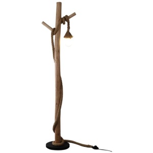 Birk Minimalist Wood Hanger Floor Lamp Light Natural