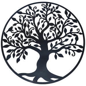 Black Tree of Life Wall Art Hanging Metal Iron Sculpture Garden 99cm