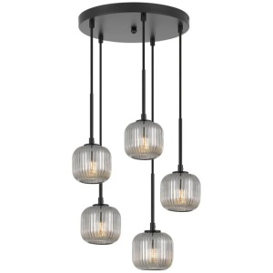 Bobo Modern Pendant Hanging Lamp Light Metal Glass Black Smoke Matte