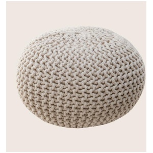 Braided Ottoman Pouffe Footstool Hand Knitted (Natural)