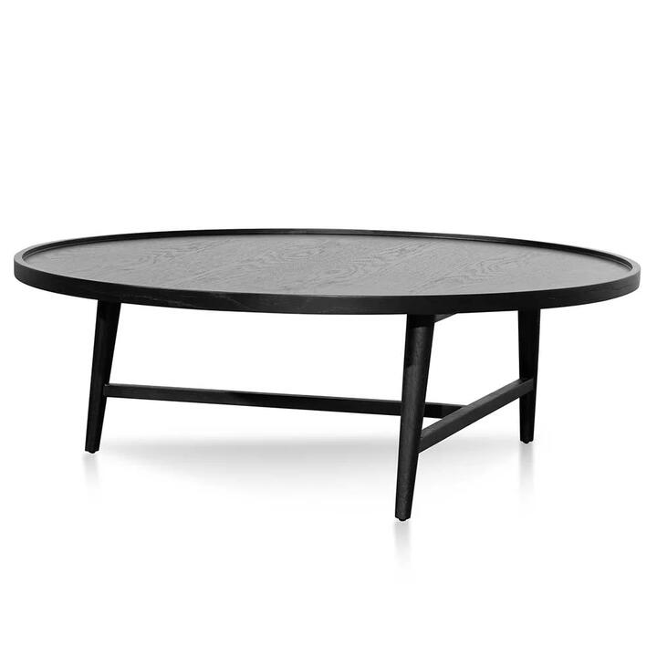 Brenda 1.1m Wooden Round Coffee Table - Black by Interior Secrets - AfterPay Available