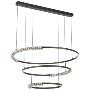 Brera Contemporary Pendant Hanging Lamp Light Metal Aluminium Crystal Silicon Black Sand