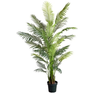 Bright Green Areca Palm Tree Artificial Fake Plant Decorative 213cm In Pot - Green