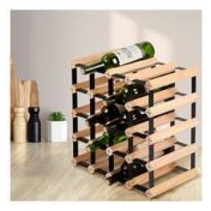 Brio 20 Bottle Pine Wine Rack Brown