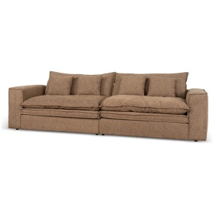 Bucha 3 Seater Fabric Sofa - Almond Brown by Interior Secrets - AfterPay Available