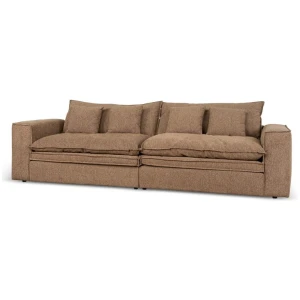 Bucha 3 Seater Fabric Sofa - Almond Brown by Interior Secrets - AfterPay Available