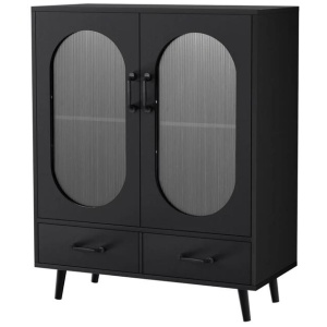 Buffet Sideboard Double Doors - Black