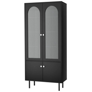 Buffet Unit Sideboard Cupboard Storage Cabinet Black