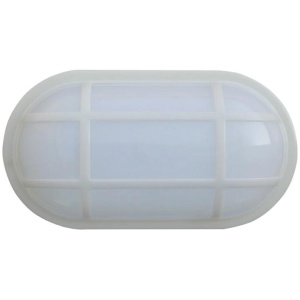 Bulkhead Wall Light Lamp 20W Oval White 5000K IP65 Optional Cage 1700LM