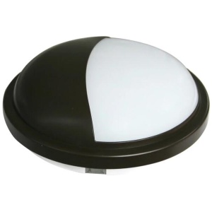 Bulkhead Wall Light Lamp 20W Round Black 5000K IP65 OD225mm Eyelid 1600LM