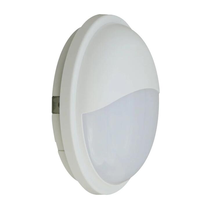 Bulkhead Wall Light Lamp 20W Round White 3000K IP65 OD225mm Eyelid 1600LM