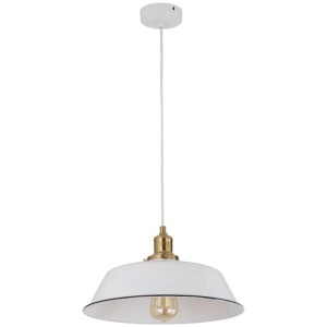 CEREMA Pendant Lamp Light Interior ES 40W White Angled Dome OD360mm
