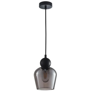 CHAMPAN Pendant Lamp Light Interior ES 72W Black Smoke Glass Ellipse OD145mm x H200mm