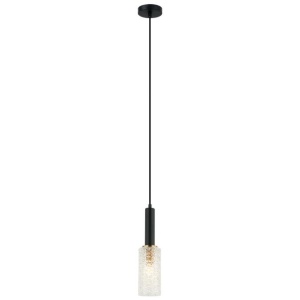 CLEO Pendant Lamp Light Interior SES Cut Glass Oblong with Matte Black/Brass OD90mm