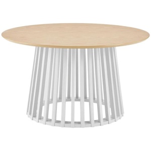 Calandra Classic Round Tea Coffee Table 90cm White/Oak