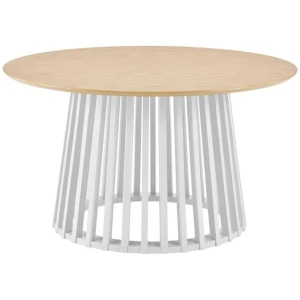 Calandra Classic Round Tea Coffee Table 90cm White/Oak