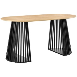 Calandra Rectangle Kitchen Dining Table 160cm Black/Oak