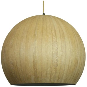 Calla Bold Rounder Dome Shape Metal Pendant Light Lamp - Wood Veneer