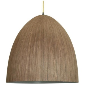 Calla Bold Taller Dome Shape Metal Pendant Light Lamp - Wood Veneer